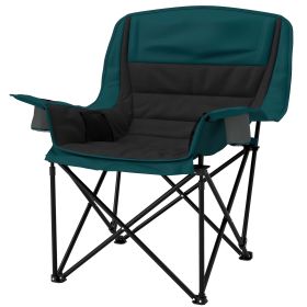 Outsunny Padded Camping Chair for Adults, Portable Folding Camping Chair with Side Pockets, Cup Holders, Carry Bag, Black Outsunny Padded Camping Chair for Adults, Portable Folding Camping Chair with Side Pockets, Cup Holders, Carry Bag, Black