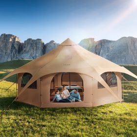 VEVOR Canvas Tent, 4 Seasons 5 m/16.4 ft Bell Tent, Canvas Tent for Camping with Stove Jack, Breathable Yurt Tent for up to 8 People VEVOR Canvas Tent, 4 Seasons 5 m/16.4 ft Bell Tent, Canvas Tent for Camping with Stove Jack, Breathable Yurt Tent for up to 8 People